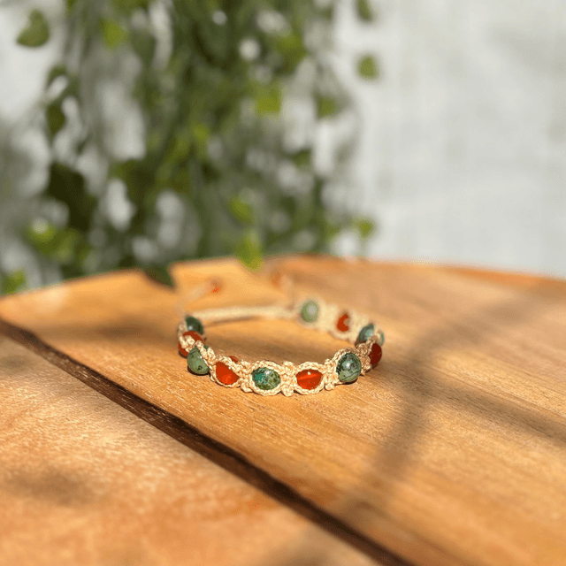 Turquoise africaine et cornaline 