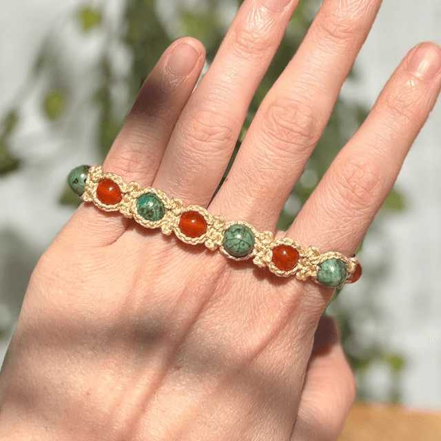 Turquoise africaine et cornaline 