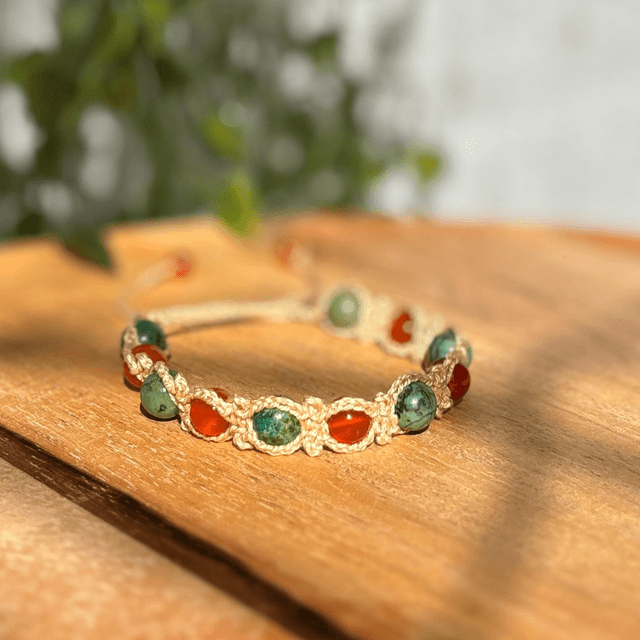 Turquoise africaine et cornaline 