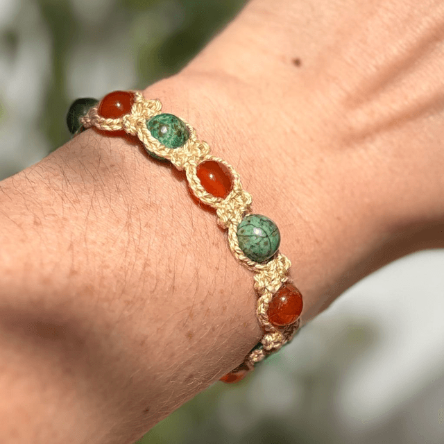 Turquoise africaine et cornaline 