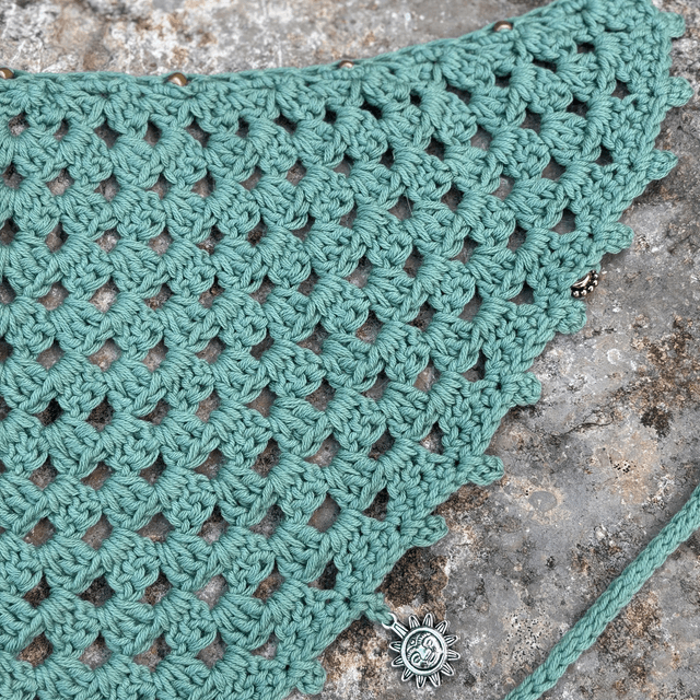 Bandana bohème menthe l'eau crocheté - Perles & Breloques 