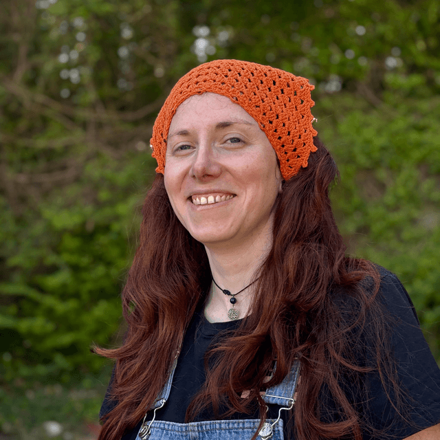 Bandana bohème orange crocheté - Perles & breloques 